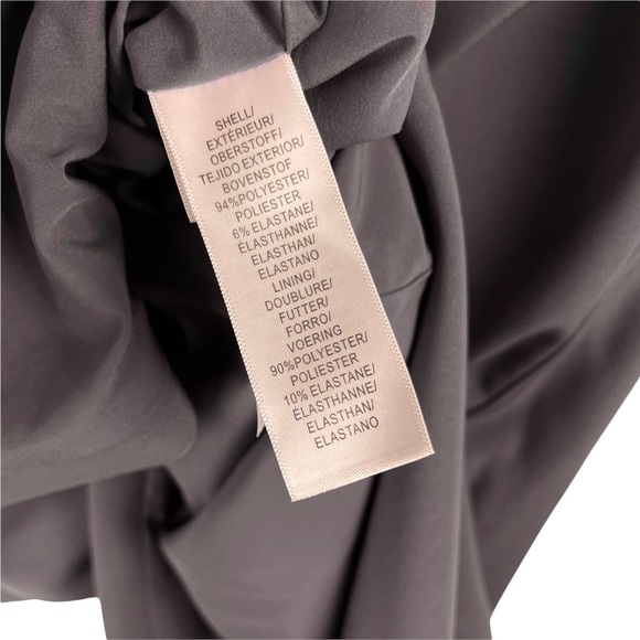 Aidan Mattox Gray Open Shoulder‎ V Neck High Slit Gown Dress Size 0 - Picture 9 of 13